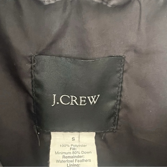 J. Crew Womens Black Puffer Jacket Classic Down Feather Short Collar Coat S - Picture 9 of 9